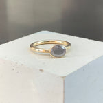 SOLD Dotty Solid Gold Grey Oval  Diamond Ring