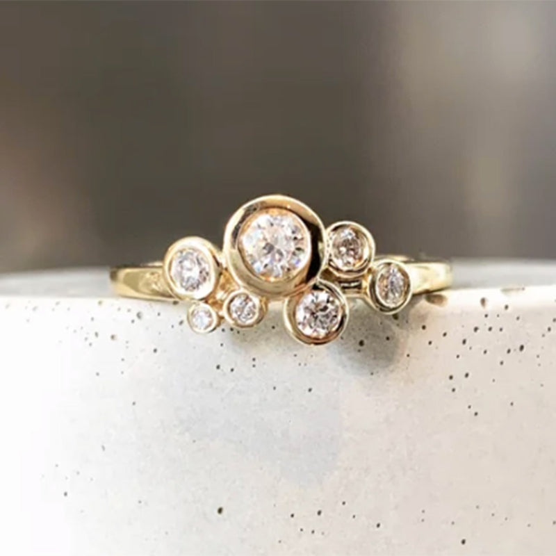Dotty Gold Bubble Diamond Ring