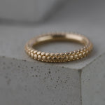 Dotty Textured Thick Solid Gold Band Style Ring