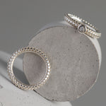 Dotty Textured Thick Silver Band Style Ring