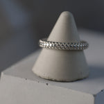 Dotty Textured Thick Solid Gold Band Style Ring