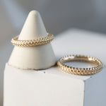 Dotty Textured Thick Solid Gold Band Style Ring