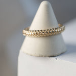 Dotty Textured Thick Solid Gold Band Style Ring