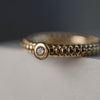 Dotty Textured Thick Solid Gold Diamond Ring