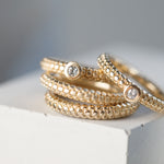 Dotty Textured Thick Solid Gold Band Style Ring