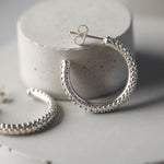 Dotty Solid Silver Large Hoop Earrings