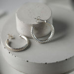 Dotty Solid Silver Large Hoop Earrings