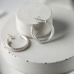 Dotty Solid Silver Large Hoop Earrings