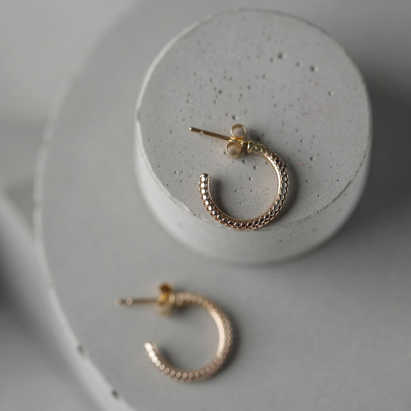 Dotty Solid Gold Small Hoop Earrings