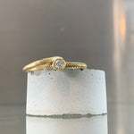 Dotty Textured  Solid Gold Diamond Ring