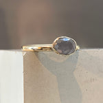 SOLD Dotty Solid Gold Grey Oval  Diamond Ring