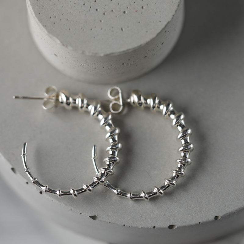 Gazelle Collection Silver Statement Large Hoop Earrings