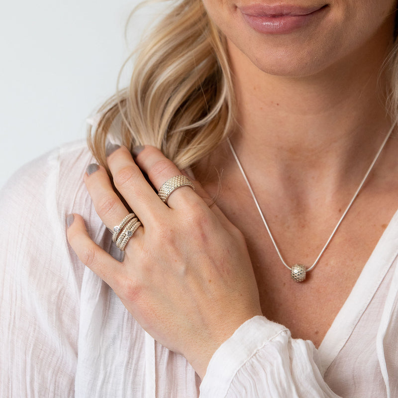 Dotty Solid silver Bead Necklace