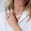 Softy Collection Silver  Large  Angular Textured Statement Necklace