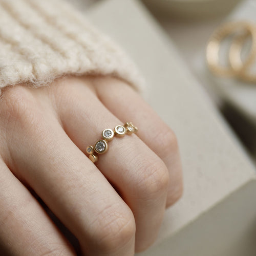 Dotty Gold Organic Eternity Style  Ring