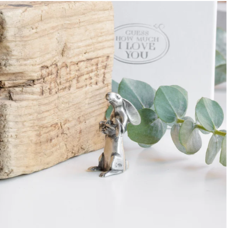 ‘I Love You To The Moon And Back’  Pewter Mini Character Hare Sculpture - Guess How Much I Love You Collection