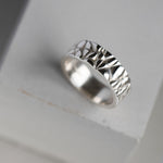 Softy Collection Silver Textured Wide Ring