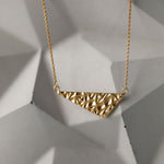 Softy Collection Gold Small Angular Textured Pendant