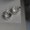 Softy Textured Silver Hoop Earrings