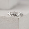 Dotty Silver Organic Eternity Style Salt & Pepper Diamond Ring