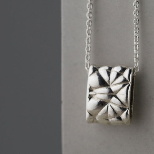 Softy Collection Silver Textured Cushion Pendant