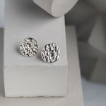 Softy Textured Sterling Silver Large Statement Stud Earrings