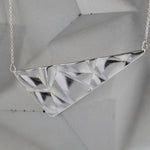 Softy Collection Silver  Large  Angular Textured Statement Necklace