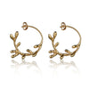 Coral Hoop Gold Earrings