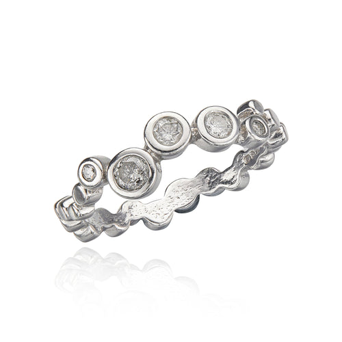 Dotty White Gold Organic Eternity Style  Ring