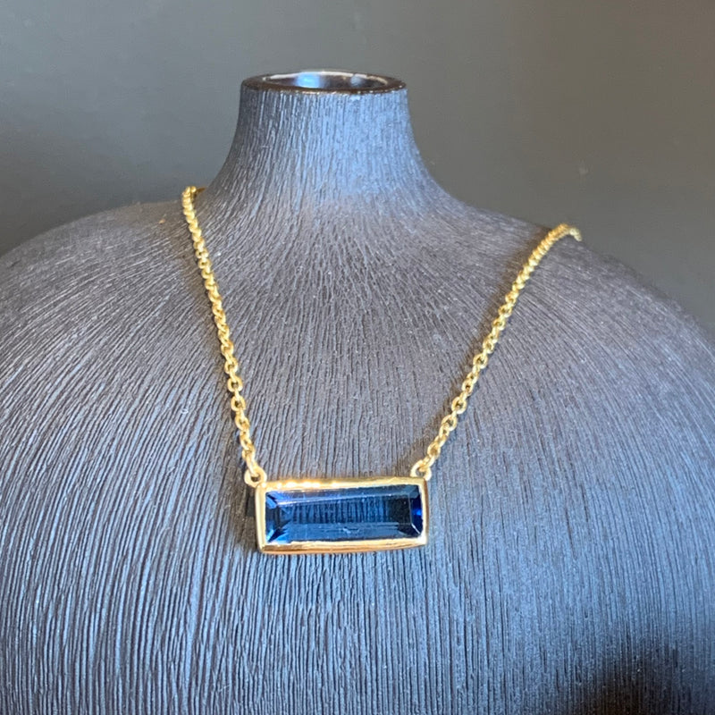 Gold Topaz Oblong Pendant