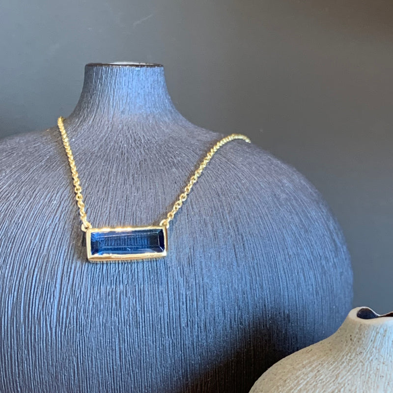 Gold Topaz Oblong Pendant