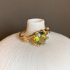 Coral Ring Solid Gold with Tourmaline