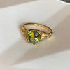 Coral Ring Solid Gold with Tourmaline