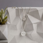 Softy Collection Large Silver Textured Disc Pendant