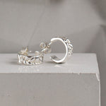 Softy Textured Silver Hoop Earrings