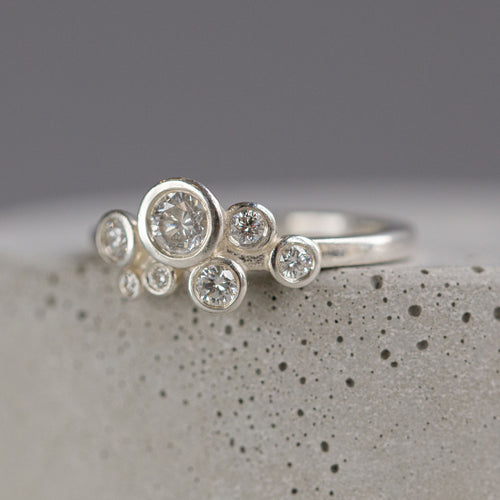 Dotty White Gold Bubble Diamond Ring