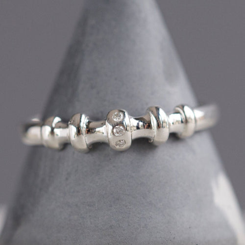 Gazelle Collection Silver Diamond Textured Ring