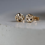 Softy Gold Plated Textured Sterling Silver Stud Earrings