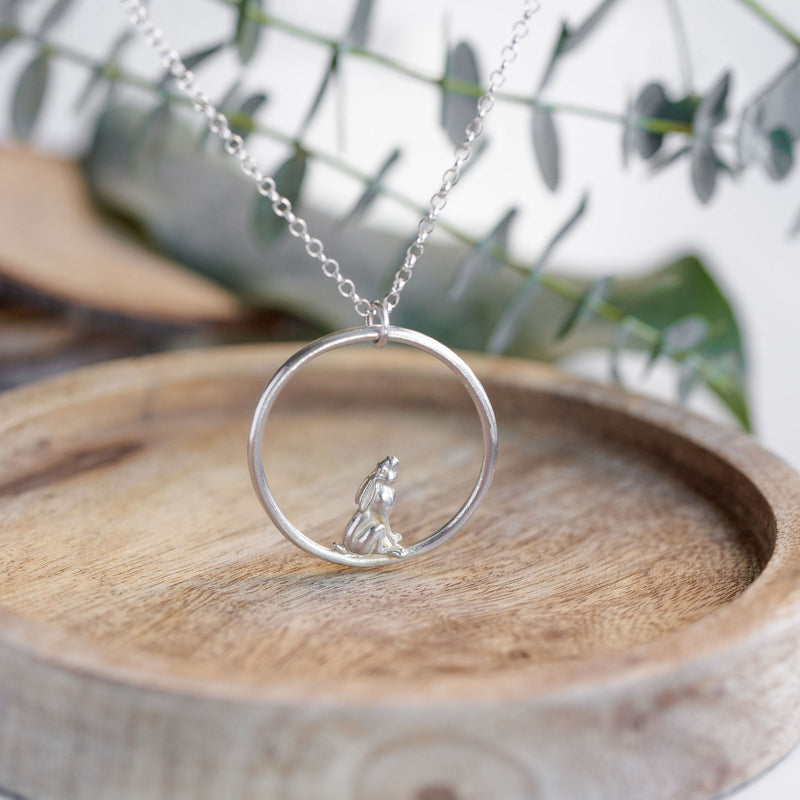 “I Love You Up To The Moon” Moongazing Hare Pendant Necklace - Guess How Much I Love You Collection