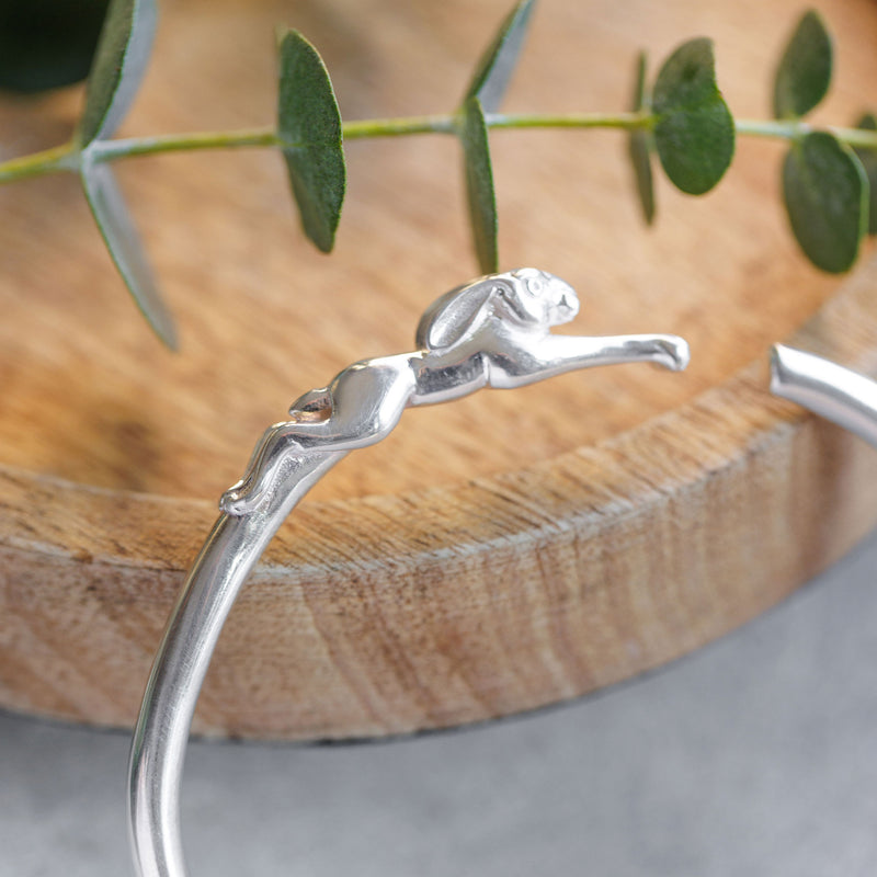 Classic Leaping Hare Silver Cuff - Guess How Much I Love You Collection