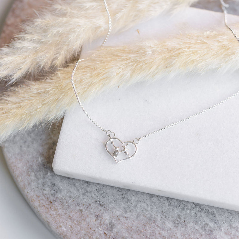 'I Love You All The Way Up To Your Toes' Silver Heart Pendant Necklace - Guess How Much I Love You Collection
