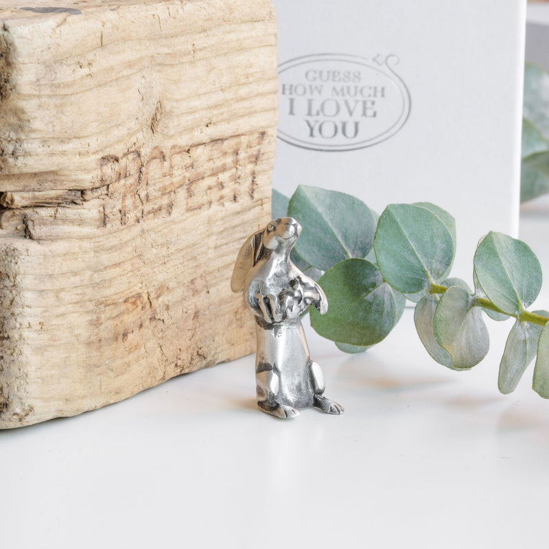 ‘I Love You To The Moon And Back’  Pewter Mini Character Hare Sculpture - Guess How Much I Love You Collection