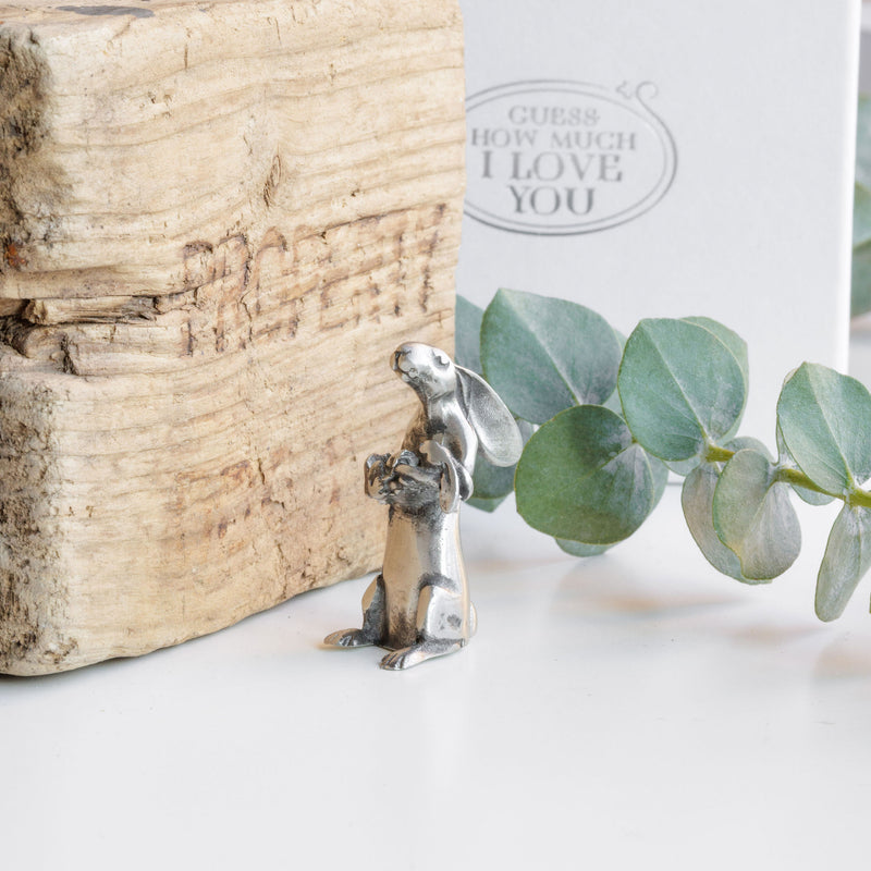 ‘I Love You To The Moon And Back’  Pewter Mini Character Hare Sculpture - Guess How Much I Love You Collection