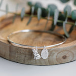 Moongazing Hare Silver Bangle - Guess How Much I Love You Collection